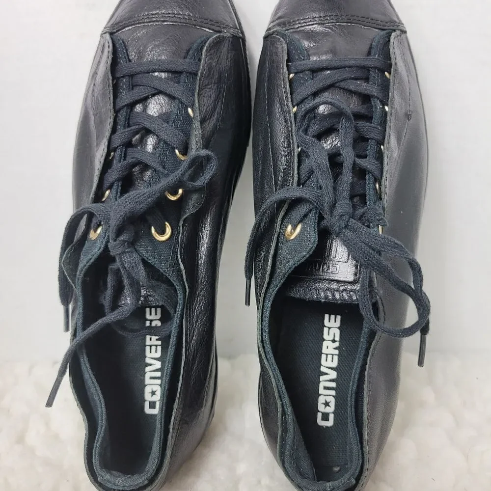 Converse C T All Star High Line Shroud Ox Women's Sneaker Size 8 Black Leather